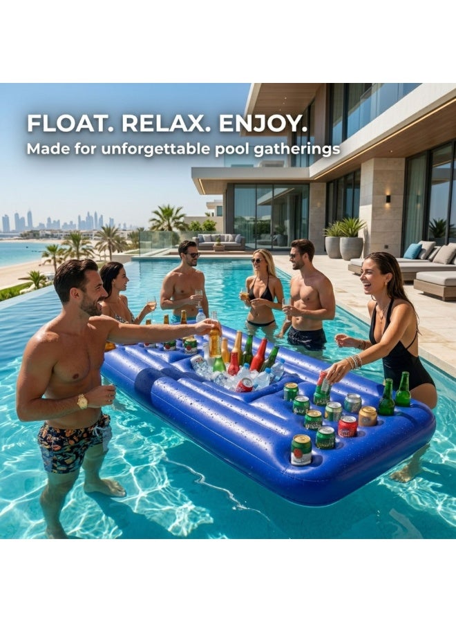 Adventure Lab Inflatable Pool Party Beverage Table – Floating Pong Game for Swimming Pool | Drink Holder with Cup Holes & Ice Storage | Pool Party Accessories for Adults, Beach & Villa Pools - Image 5
