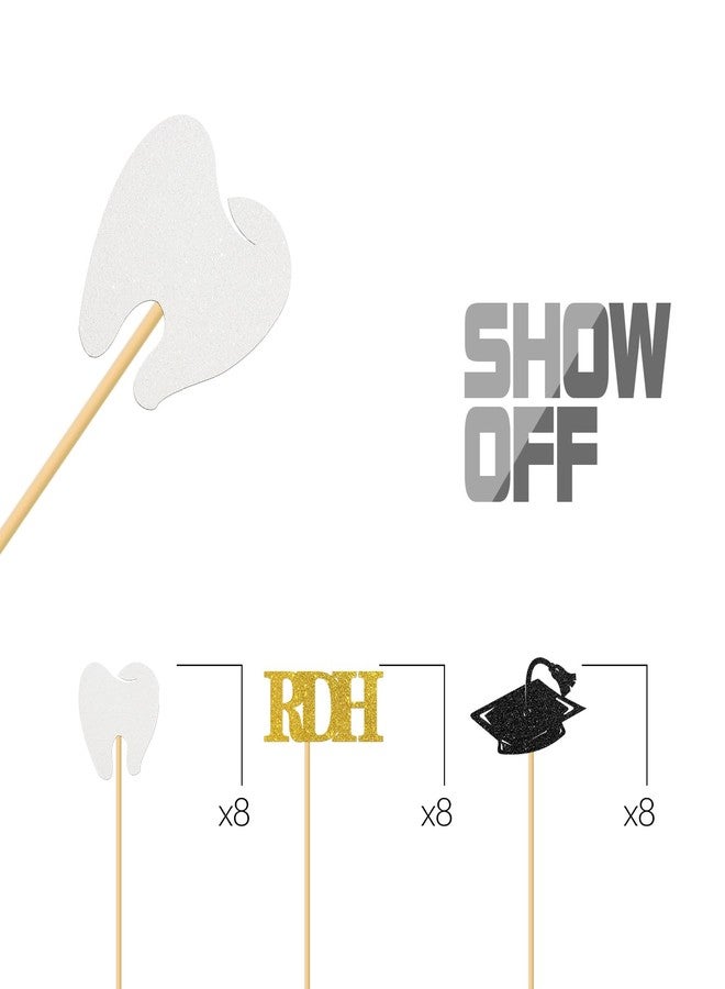 MonMon & Craft Congrats Dentist RDH Graduation Cupcake Toppers/Congrats Dentist Cupcake Decor/Congrats Grad Cupcake Toppers/Doctor Medical Science Graduation Cupcake Decorations / 24 Pcs Glitter - Image 2