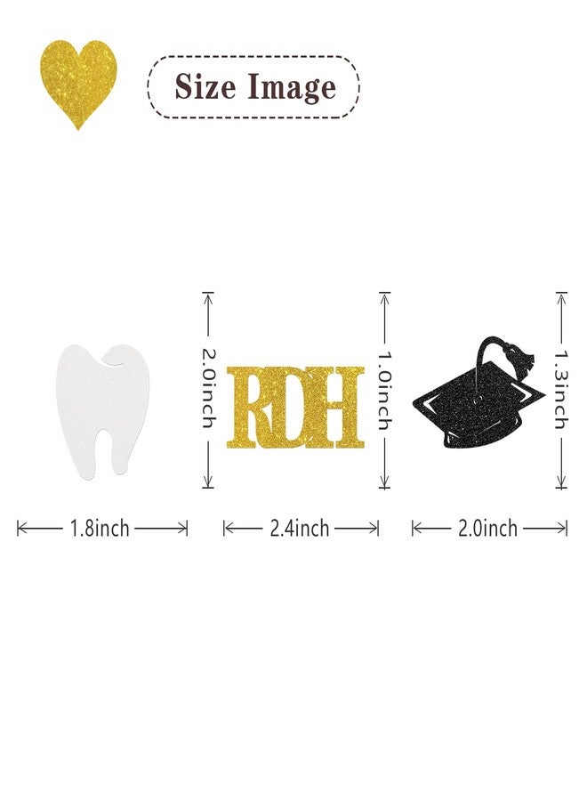 MonMon & Craft Congrats Dentist RDH Graduation Cupcake Toppers/Congrats Dentist Cupcake Decor/Congrats Grad Cupcake Toppers/Doctor Medical Science Graduation Cupcake Decorations / 24 Pcs Glitter - Image 3