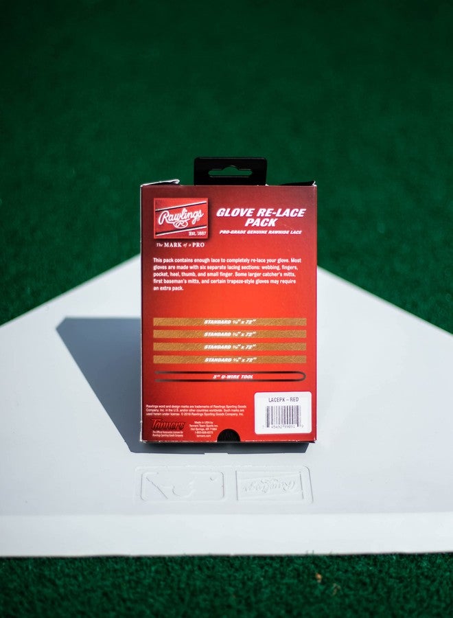 Rawlings | Glove Re-Lace Pack | Baseball/Softball | Standard 3/16" X 72" Laces with Tool | Red - Image 4