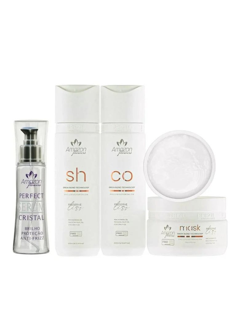 أمازون فلاور مجموعة فلاور سموث البرازيلية للعناية اليومية بالشعر المعالج بالبروتين والكيراتين - Image 1