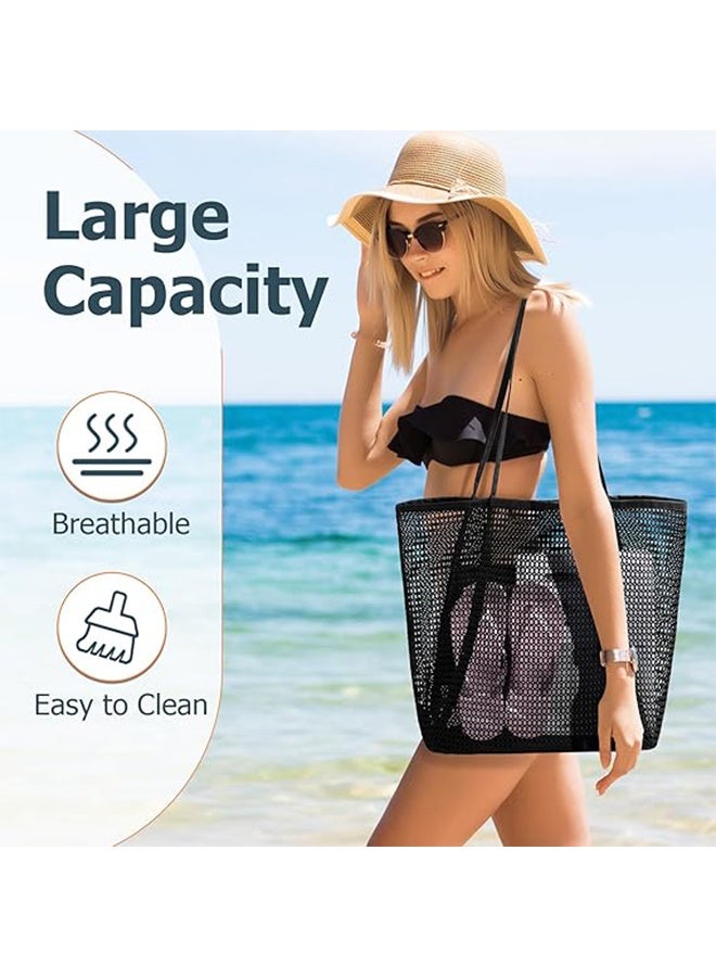Lemon BeachNylon Mesh Tote Bag, Casual Tote Bag Women Foldable MAX 23L Shoulder Bag For Beach Picnic Vacation - Image 4