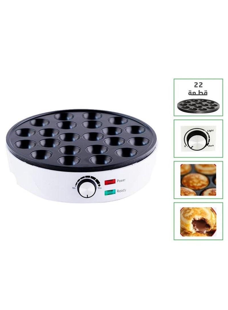 REFURA 22 Piece Mini Pancake Maker 1000W | Non Stick Surface | Overheat Protection |  RE-909 - Image 4