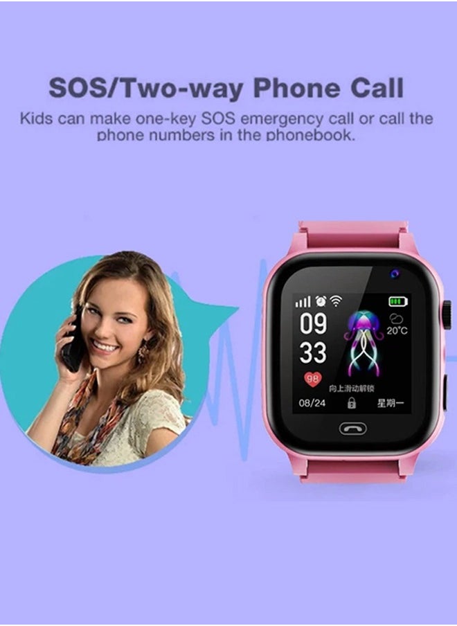 Arabest Children's Smart Watch,Locator,Large Screen Sports Watch,Silicone Material,Suitable for Gifts for Children(Pink)  - Image 4