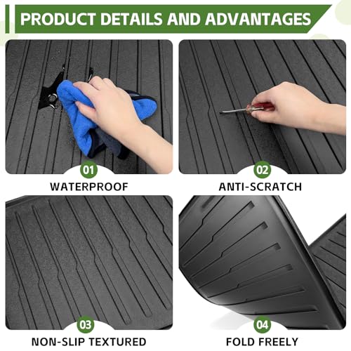 Qyebbk Trunk Mat for 2022-2025 Chevy Chevrolet Tahoe/GMC Yukon (Not for XL) 3rd Row Rear Cargo Mat All Weather TPE Protector Trunk Liner Accessories - Image 5