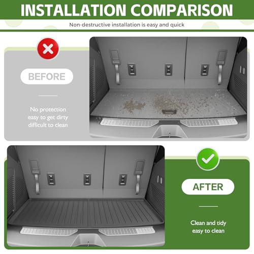Qyebbk Trunk Mat for 2022-2025 Chevy Chevrolet Tahoe/GMC Yukon (Not for XL) 3rd Row Rear Cargo Mat All Weather TPE Protector Trunk Liner Accessories - Image 3