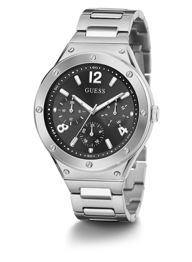 GUESS Men's Analog Round Shape Leather Wrist Watch GW0454G1-44 Mm - Image 3