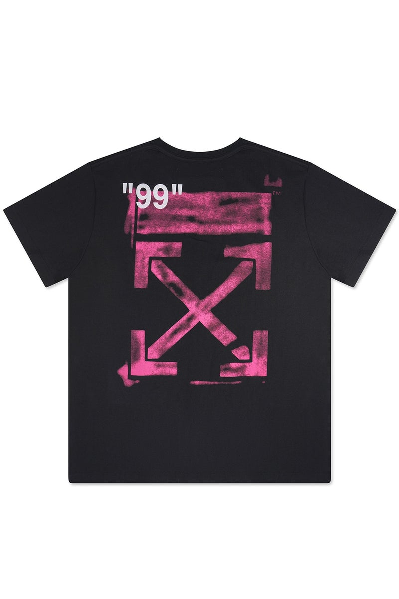 OFF-WHITE "      Stencil Over Tee Black Fuchsia     " - Image 2
