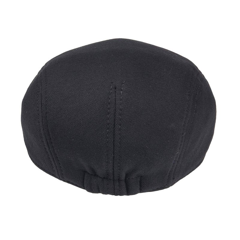 FEINION Men Cotton Newsboy Cap Soft Fit Cabbie Hat (Black) - Image 3