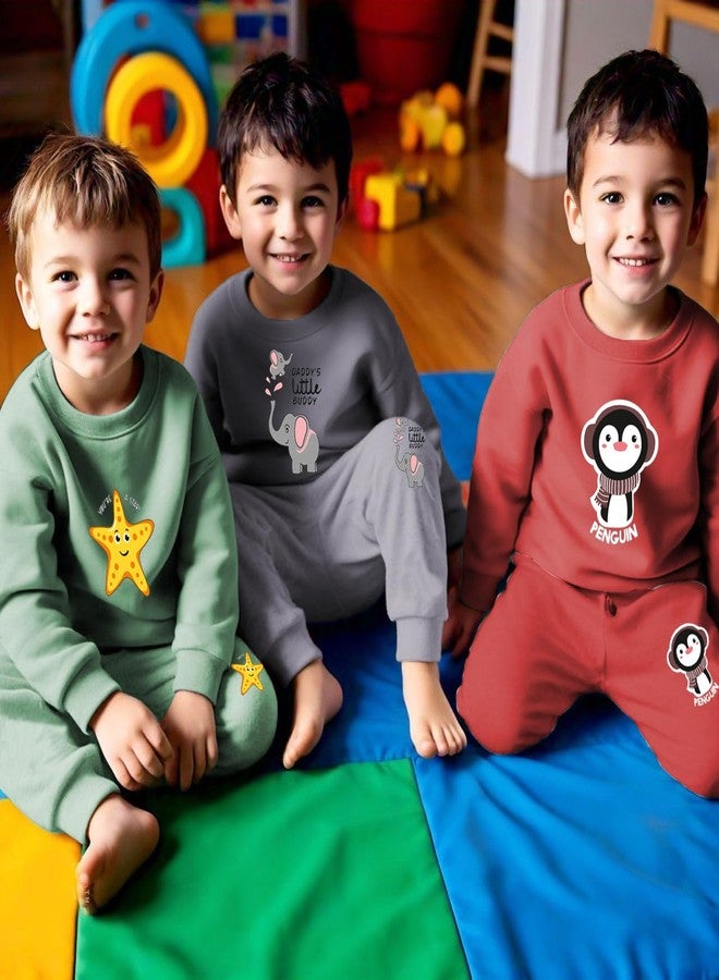Toddylon Kids Clothing Sets Baby Boy & Girls Regular Fit Cotton Wear T-Shirts and Pyjamas Set | Sweatshirt & Pant | Pullover & Jogger | Track Suit (Pack of 3, 2-3 Years) - Image 4