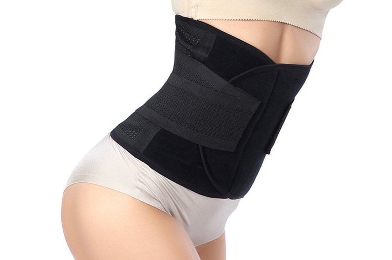 GOEGE Waist Trimmer Belt- Breathable Postpartum Postnatal Recoery Materinty Support Belt Post Pregnancy After Birth,Pregnancy Belly Band Abdominal Binder,Black,Size M - Image 2