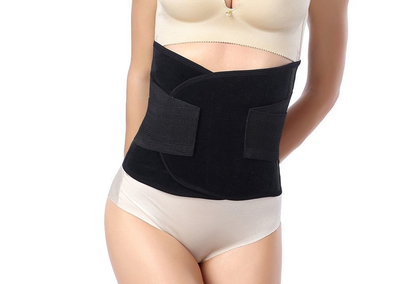 GOEGE Waist Trimmer Belt- Breathable Postpartum Postnatal Recoery Materinty Support Belt Post Pregnancy After Birth,Pregnancy Belly Band Abdominal Binder,Black,Size M - Image 4