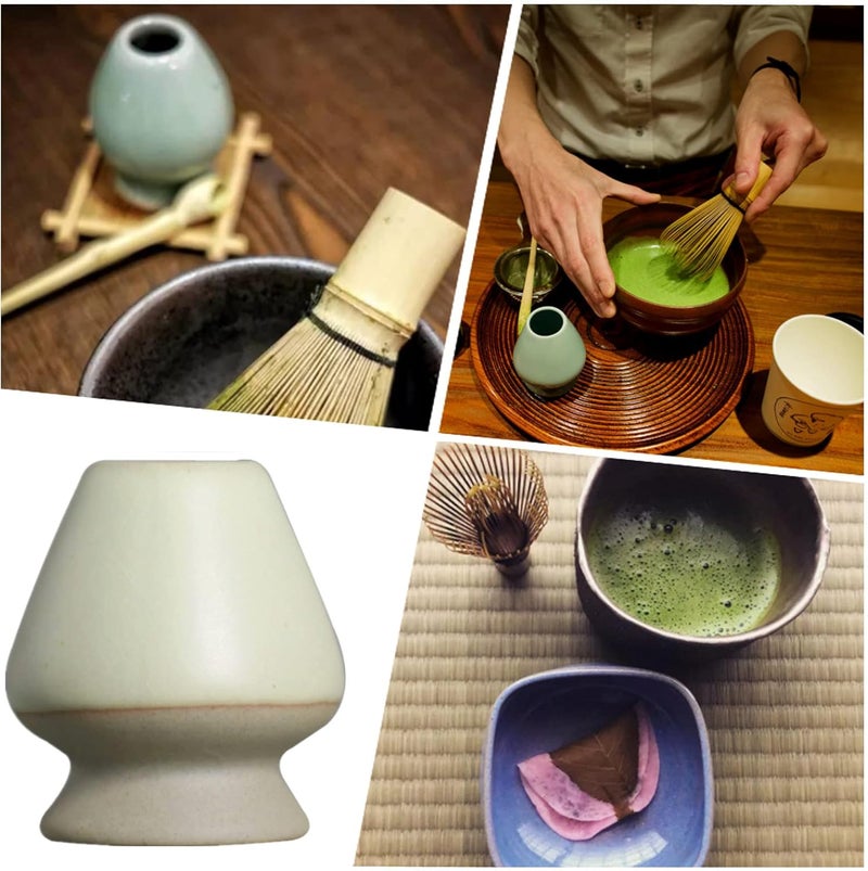 ZUHSA Matcha Tea Whisk Holder Ceramic Holder for Bamboo Matcha Chasen fit for Matcha Chasen Tea Set Accessories (Light Green) - Image 5