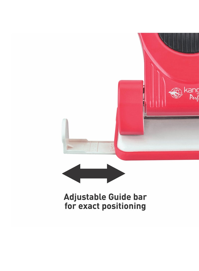 Kangaro مثقاب ورق ثنائي الفتحة 1 قطعة بقدرة 40 ورقة بألوان متنوعة - Image 3