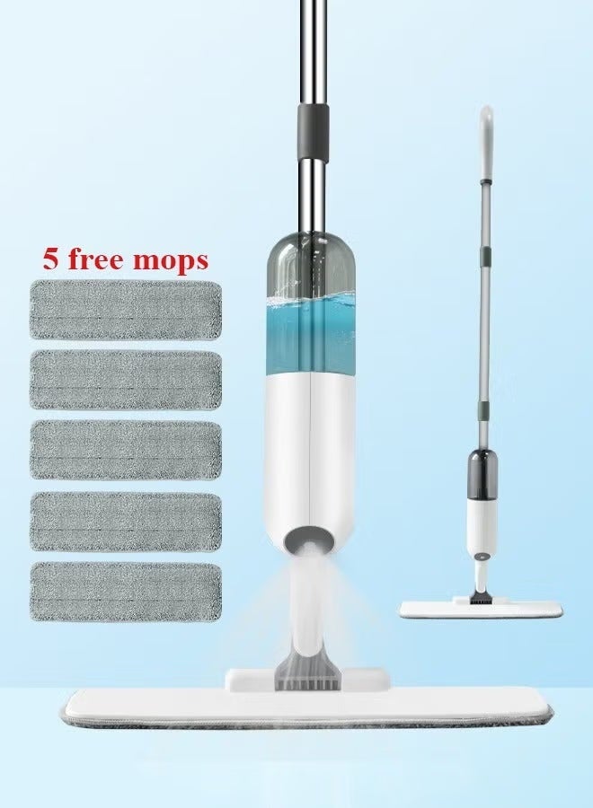 Spray Mop with 5 Washable Microfiber Pads-Cleaning Mop with 350ML Refillable Water Tank-Ceramic Floor Mop for Home Kitchen - Image 1