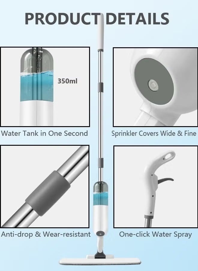 Spray Mop with 5 Washable Microfiber Pads-Cleaning Mop with 350ML Refillable Water Tank-Ceramic Floor Mop for Home Kitchen - Image 2