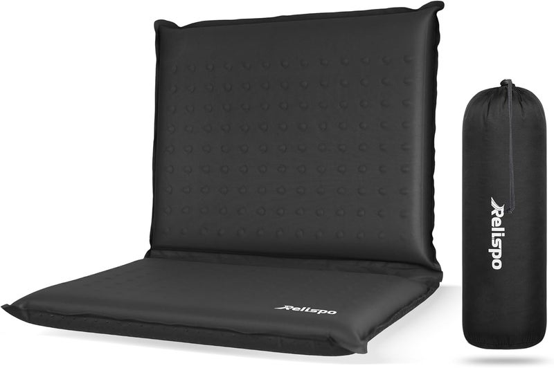 2-in-1 Inflatable Seat Cushion, Self-Inflating Airplane Seat Cushion for Long Flights, High Density Foam Foldable Travel Cushion for Airplane, Camping, Bleacher - Image 1