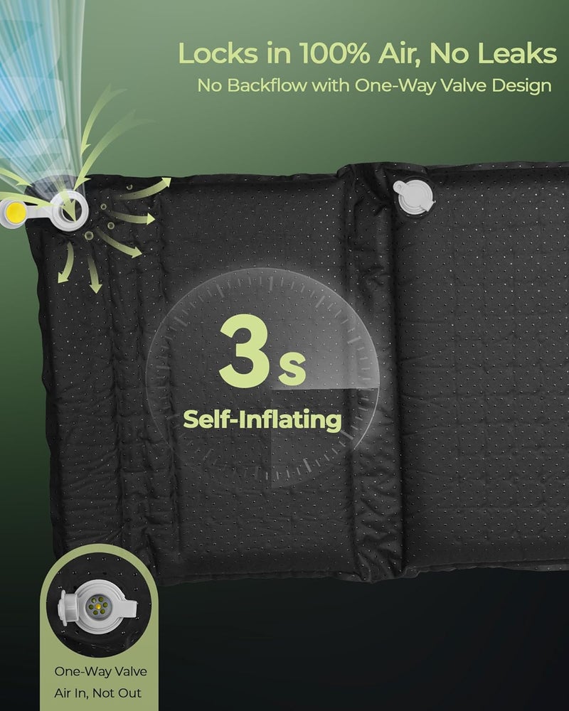 2-in-1 Inflatable Seat Cushion, Self-Inflating Airplane Seat Cushion for Long Flights, High Density Foam Foldable Travel Cushion for Airplane, Camping, Bleacher - Image 3