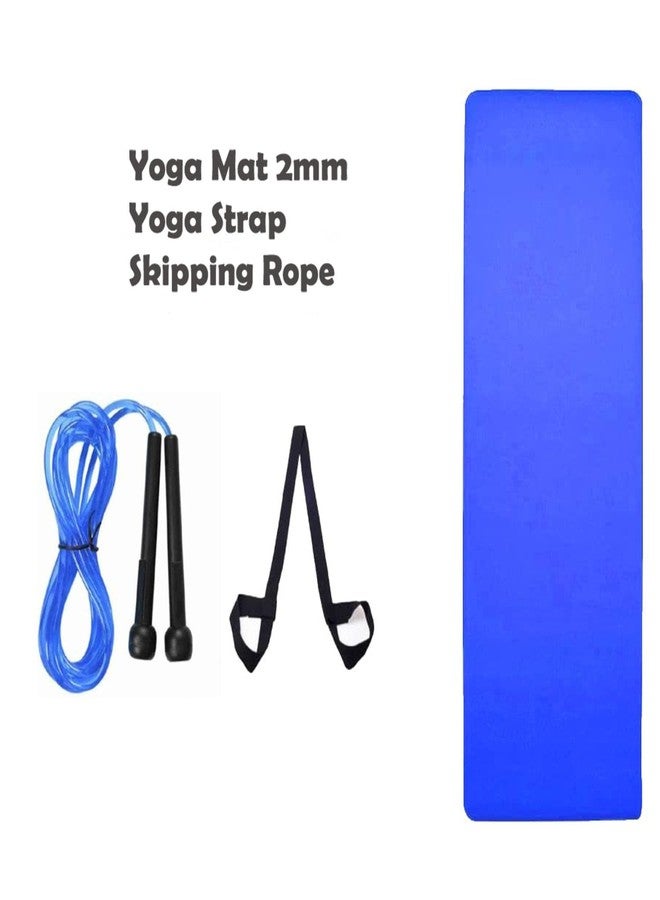 Gmefvr Yoga Mat 4 mm + Skipping Rope + Hanging Strap Multi color - Image 2