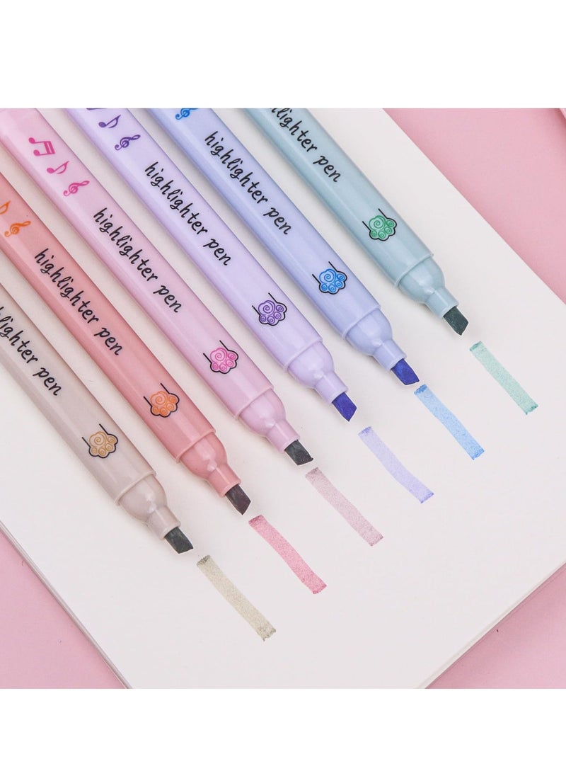 Highlighters Aesthetic Pastel Cute Highlighter Kawaii Assorted Pastel Colors Multicolor Marker Pen Cat Claw Animals Cartoon Colored Aesthetic Highlighter for Writing Graffiti School Supplies 6Pcs - Image 3