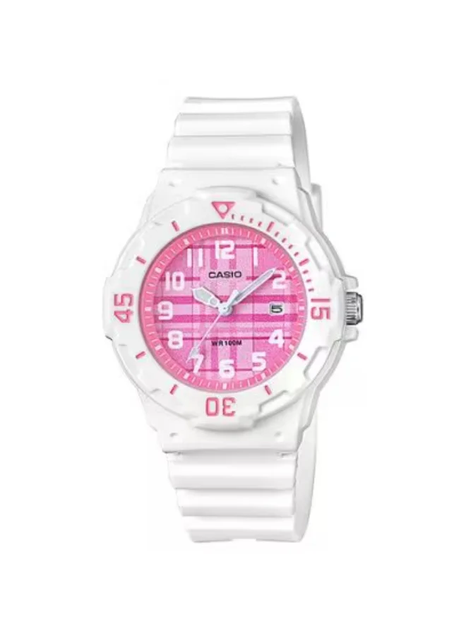 كاسيو Women's Analog Display Watch With White Resin Strap - LRW-200H-4C