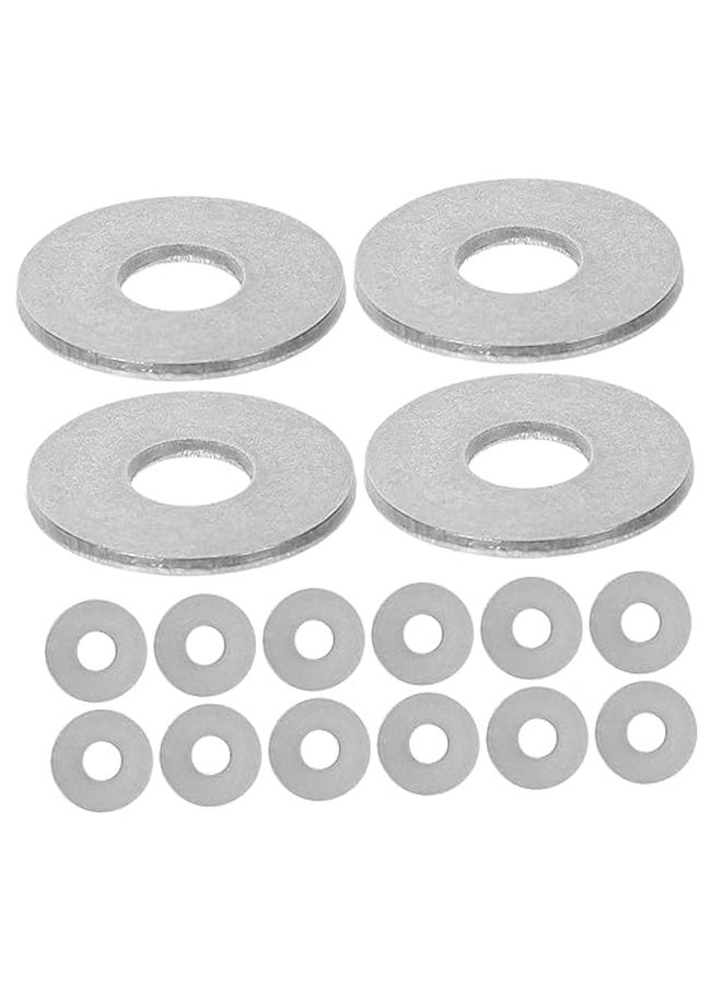 Flat Washers Set 50 Pieces Silver Metal Round Gasket For Furniture Machinery Home Repairs - Image 1