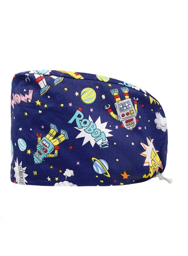 NIBEMINENT Soft Cotton Unisex Scrubs Cap Mens Scrubs Nursing Medical Surgical Caps Medical Uniforms Multicolour Printing Hospital Nurse Hat