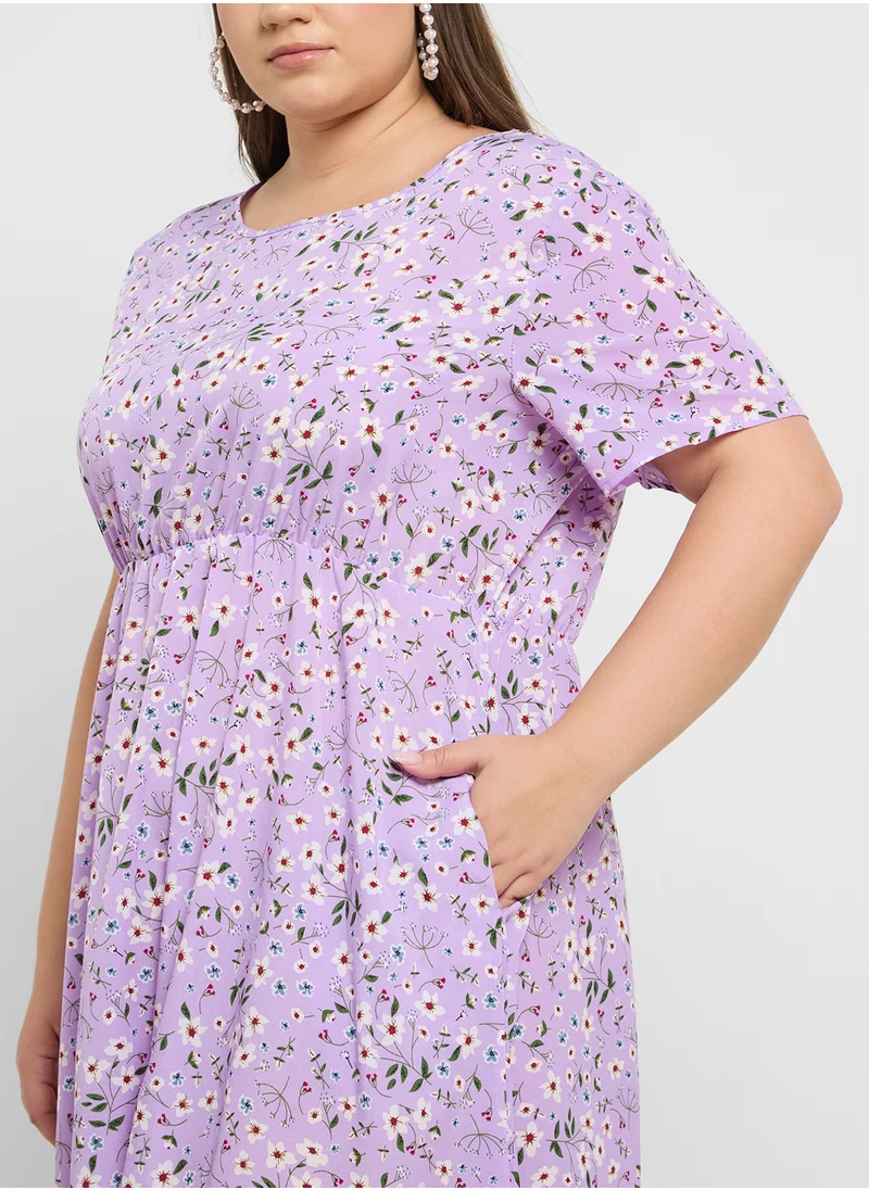 Ella Plus Ditsy Print Dress
