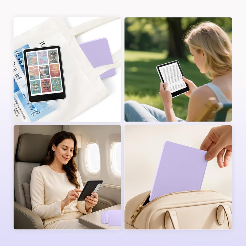 SESENSE Detachable Magnetic Case for 7'' Kindle Paperwhite 12th Gen 2024 and Kindle Colorsoft Signature Edition, Slim PU Shell Cover Case with Auto Wake/Sleep, Light Purple - Image 5