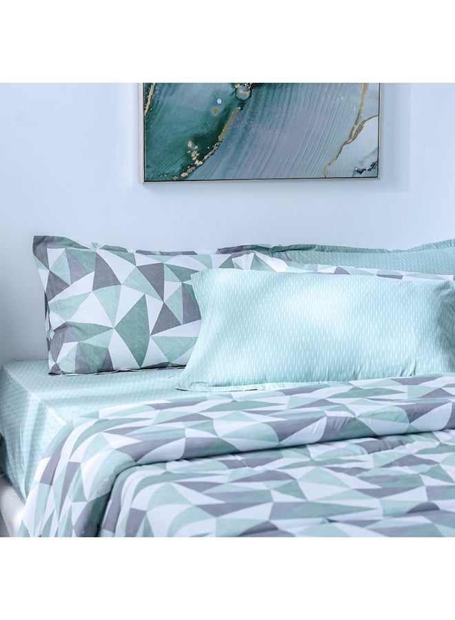 DANUBE HOME Danube Home Bliss 6 Piece King Comforter Set 240x260 cm Green | Cotton /Viscos -180 Thread Count Breathable Bedding Sheet And Pillow Cases For Bedroom  - Image 1