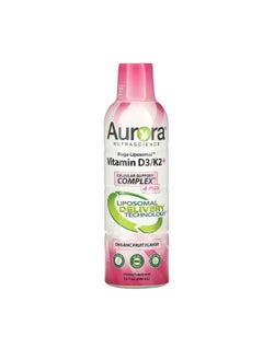 Aurora Nutrascience MegaLiposomal Vitamin D3 K2+ Organic Fruit 16 fl oz 480 ml  - Image 1
