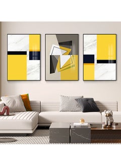 FASHION HOME 3PCS Wall Art Bright Style Minimalist Decor Modern Abstract Canvas Prints Poster Picture Framed Paintings Decorations  - Image 4