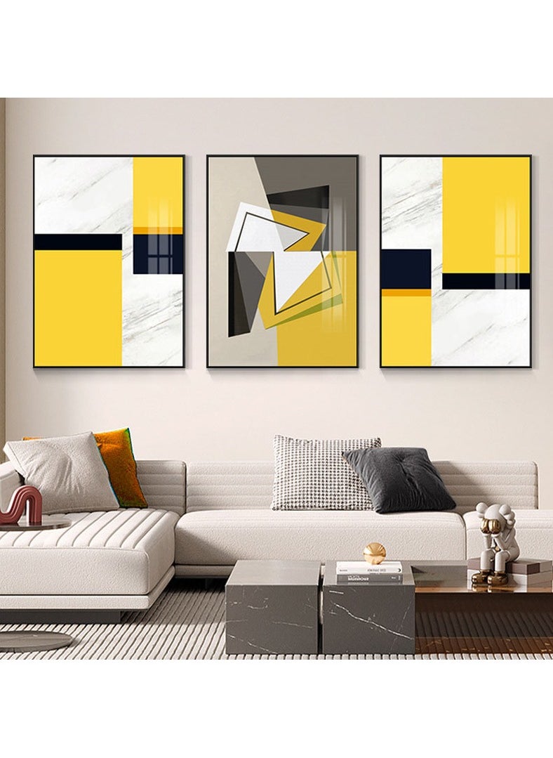 FASHION HOME 3PCS Wall Art Bright Style Minimalist Decor Modern Abstract Canvas Prints Poster Picture Framed Paintings Decorations  - Image 4