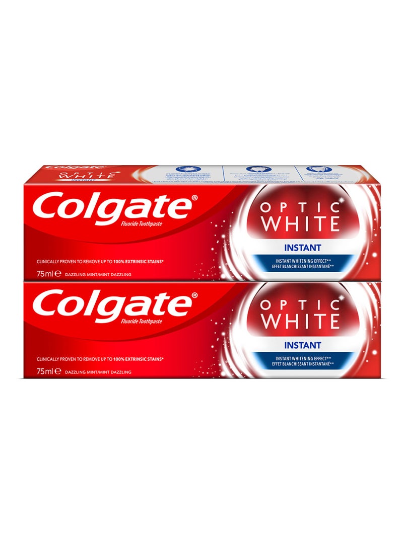 Colgate Optic White Instant Whitening Toothpaste Pack of 2 - Image 1