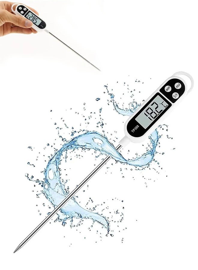 مقياس حرارة رقمي فوري القراءة للحوم، مناسب للطبخ والطهي في المطبخ، لقياس حرارة الطعام والحلويات، ومناسب للزيت والقلي العميق والشواء والتدخين. - Image 1