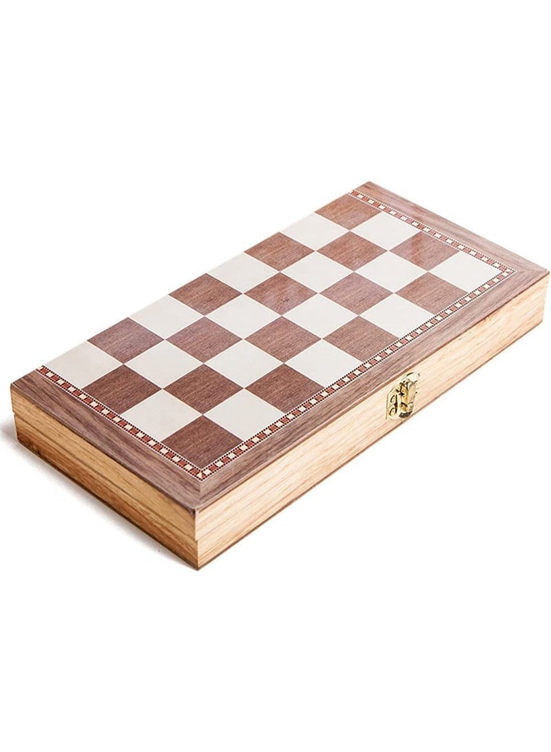 15" x 15" Wooden Folding Chess Set with Storage Case and Solid Wood Pieces - Image 2