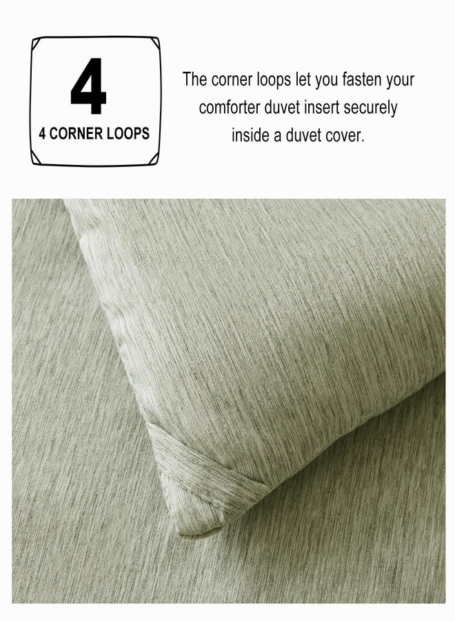 CozyLux طقم لحاف كينج سايز كوزي لوكس - 3 قطع باللون الأخضر الزيتوني، لحاف فاخر ناعم بتلوين كاتونيك لجميع الفصول، مجموعات سرير خفيفة الوزن وقابلة للتنفس مع 1 لحاف و2 غطاء وسادة - Image 4