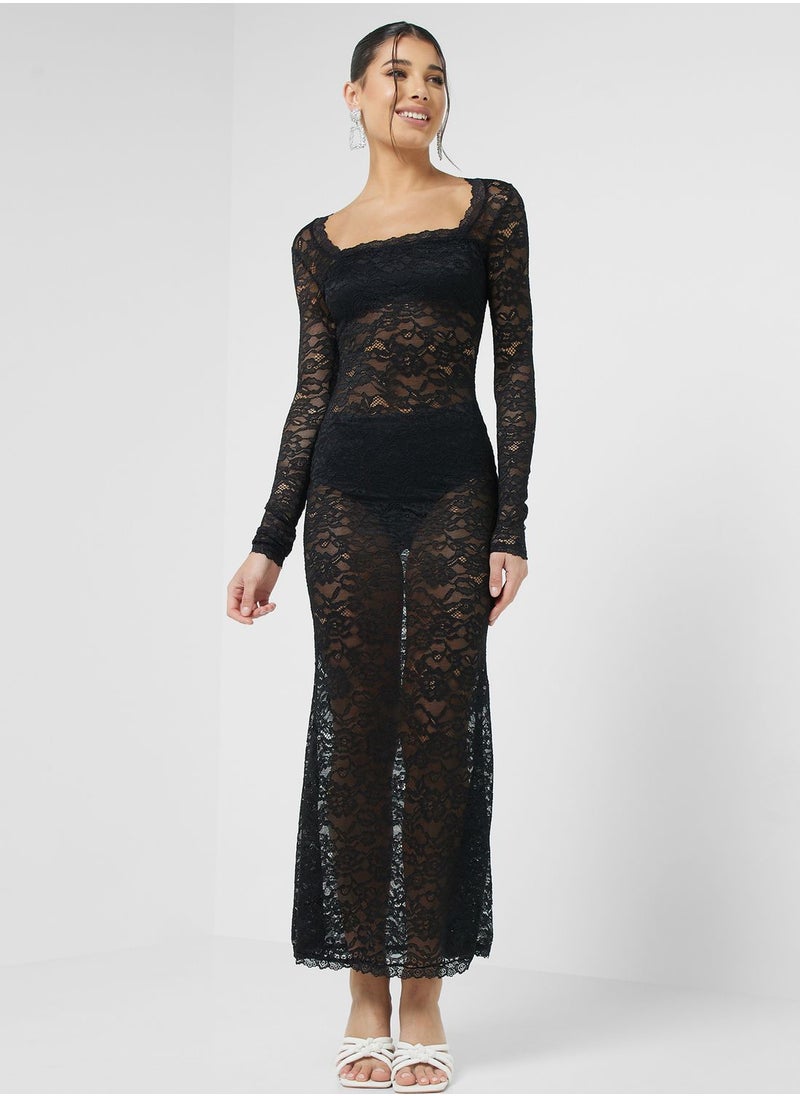 Ginger - Lace Detail Maxi Dress - Image 1