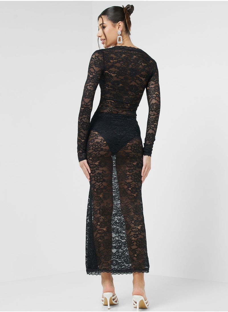 Ginger - Lace Detail Maxi Dress - Image 1