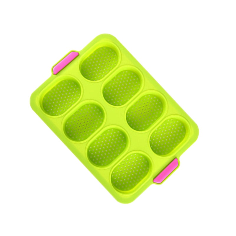 2PCS Silicone French Roll Mold Silicone Small Bread Baking Mold Food-grade Silicone Molds Non-stick Silicone Baking Mold Household Kitchen Bread Mold for Home Dining Room Use Cyan - Image 1