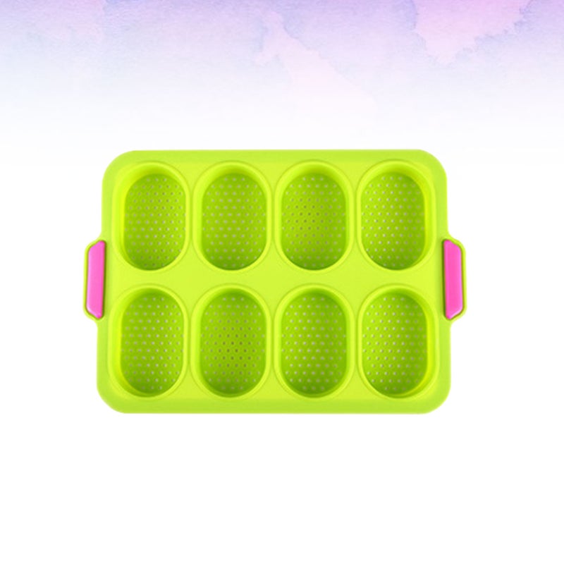 2PCS Silicone French Roll Mold Silicone Small Bread Baking Mold Food-grade Silicone Molds Non-stick Silicone Baking Mold Household Kitchen Bread Mold for Home Dining Room Use Cyan - Image 3
