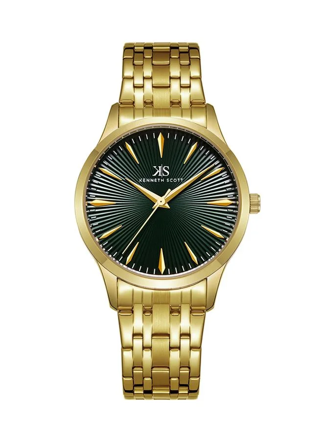 كينيث سكوت Kenneth Scott K22016-GBGH Men's Analog Display Watch & Stainless Steel Strap Gold