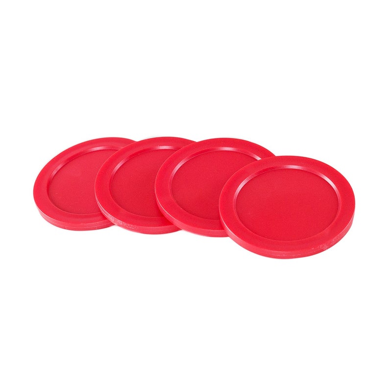 Super Z Outlet Super Z Outlet Light Weight Air Hockey Red Replacement Pucks & Slider Pusher Goalies for Game Tables, Equipment, Accessories (2 Striker, 4 Puck Pack)  - Image 2