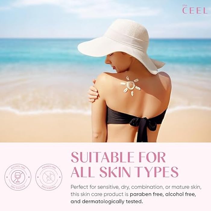 The Ceel Pink Tone Up Sunscreen for Face with SPF 50+ & Hyaluronic Acid - Brightening, Glowing & Moisturizing Facial Primer with Calamine & Vitamin B5 for All Skin Type - Paraben & Perfume Free - 50ml - Image 5