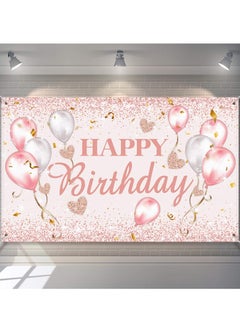 Happy Birthday Banner, 72 X 44 Inch Party Decorations Supplies Birthday Party Backdrop for Women and Girls Boys, Happy Birthday Sign Decorations, Sweet Photography Background Photo Booth