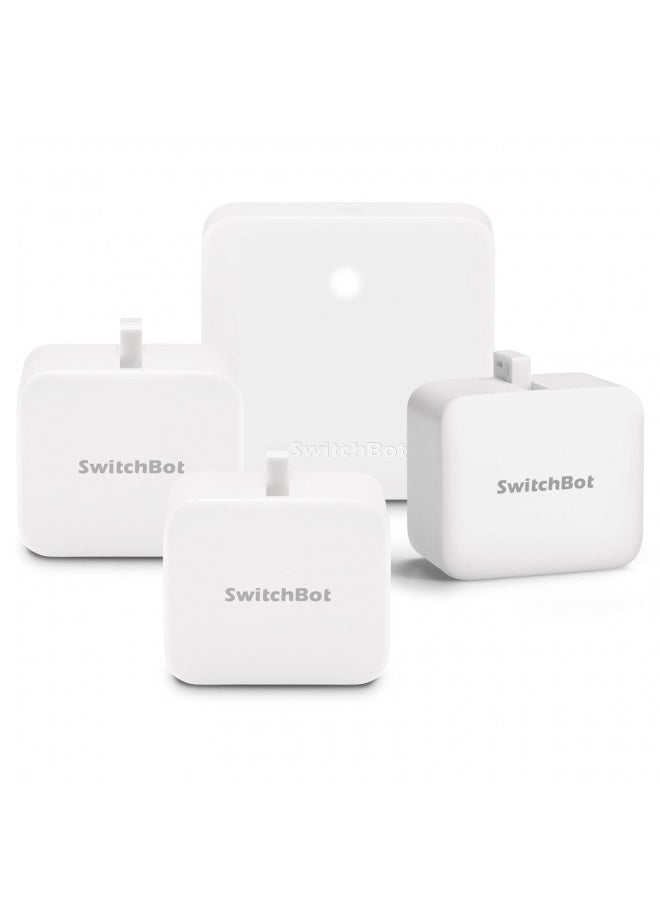 SwitchBot SwitchBot Bot 3Pack with Hub Mini - Smart Switch Button Pusher, Wireless App & Timer Control, Compatible with Alexa, Google Home, IFTTT, Easy to Use, Smart Light Control SetWhite  - Image 1