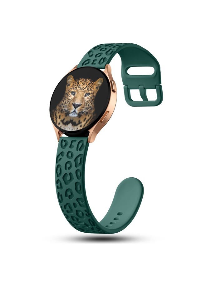 IKANFI 6Pack Engraved Band Compatible with Samsung Galaxy Watch 5 Band/Galaxy Watch 4 Bands/Galaxy Watch 3 Bands/Active 2 Watch Bands,20mm Leopard Silicone Sport Strap Replacement for Women Men- - Image 3