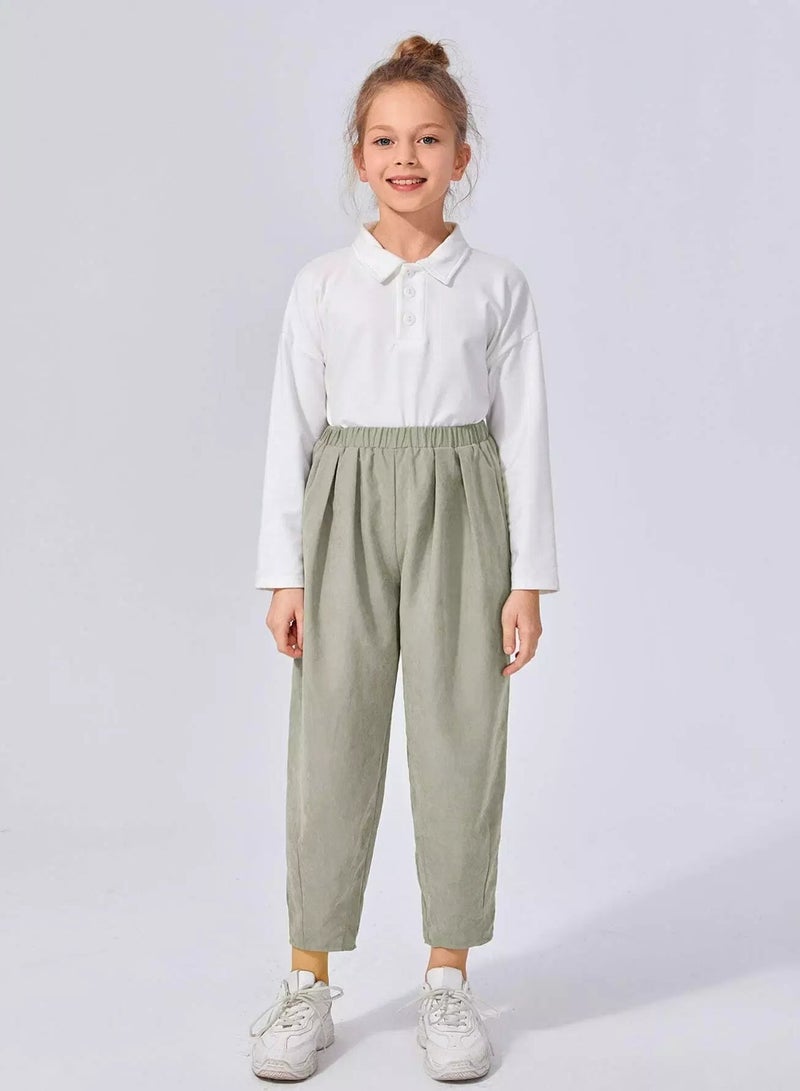 Girls Fold Pleated Detail Pants  - Image 3
