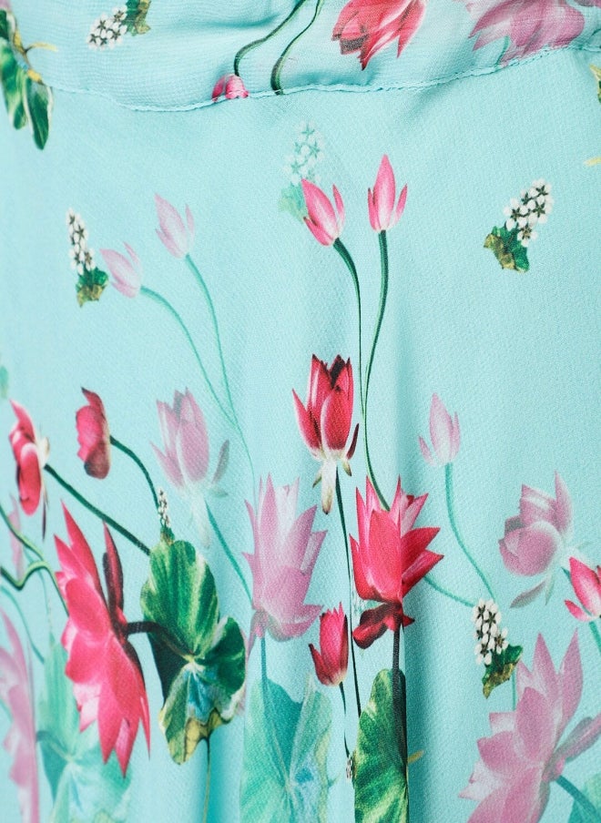 أيه كيه إس طقم ليجنج شولي أزرق مزهر للبنات - Image 3