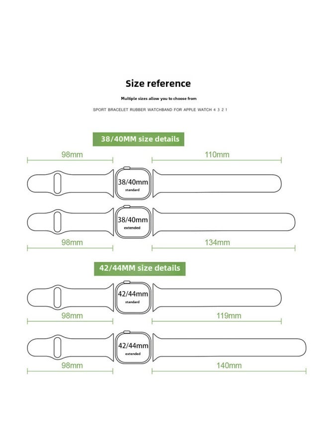 For Applewatch8 Apple S9 Silicone Strap Monochrome Iwatch Same Single Stud Snap Sport Wristband - Image 2